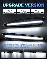 Vista 4 de 4 luces LED laterales compatibles con Chevy Corvette C6 2005-2013 escaneo secuencial intermitente a luz blanca constante, 10 veces más brillante