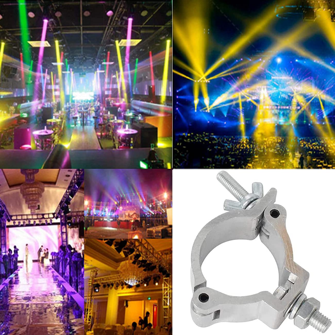 4Pcs Truss Clamp 48-51mm Luce di Scena Morsetti Gancio di Lega di Alluminio Morsetto Leggero del Gancio Della Fase Resistente Metà Conica Accoppiatore