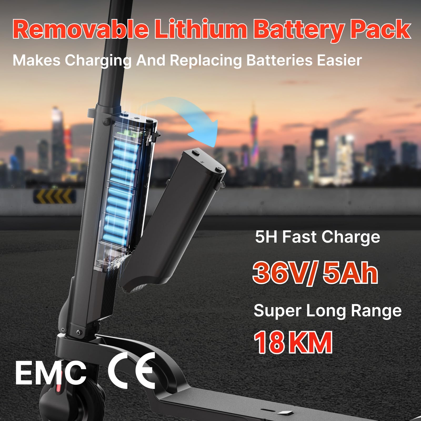 HX X6/X8 Trottinette Électrique Adulte, Batterie Amovible Scooter Électrique Adulte, Moteur 350/500W, 5.5/10" Pouces, Vitesse 25Km/H, Autonomie 15-40Km, Double Freinage,APP