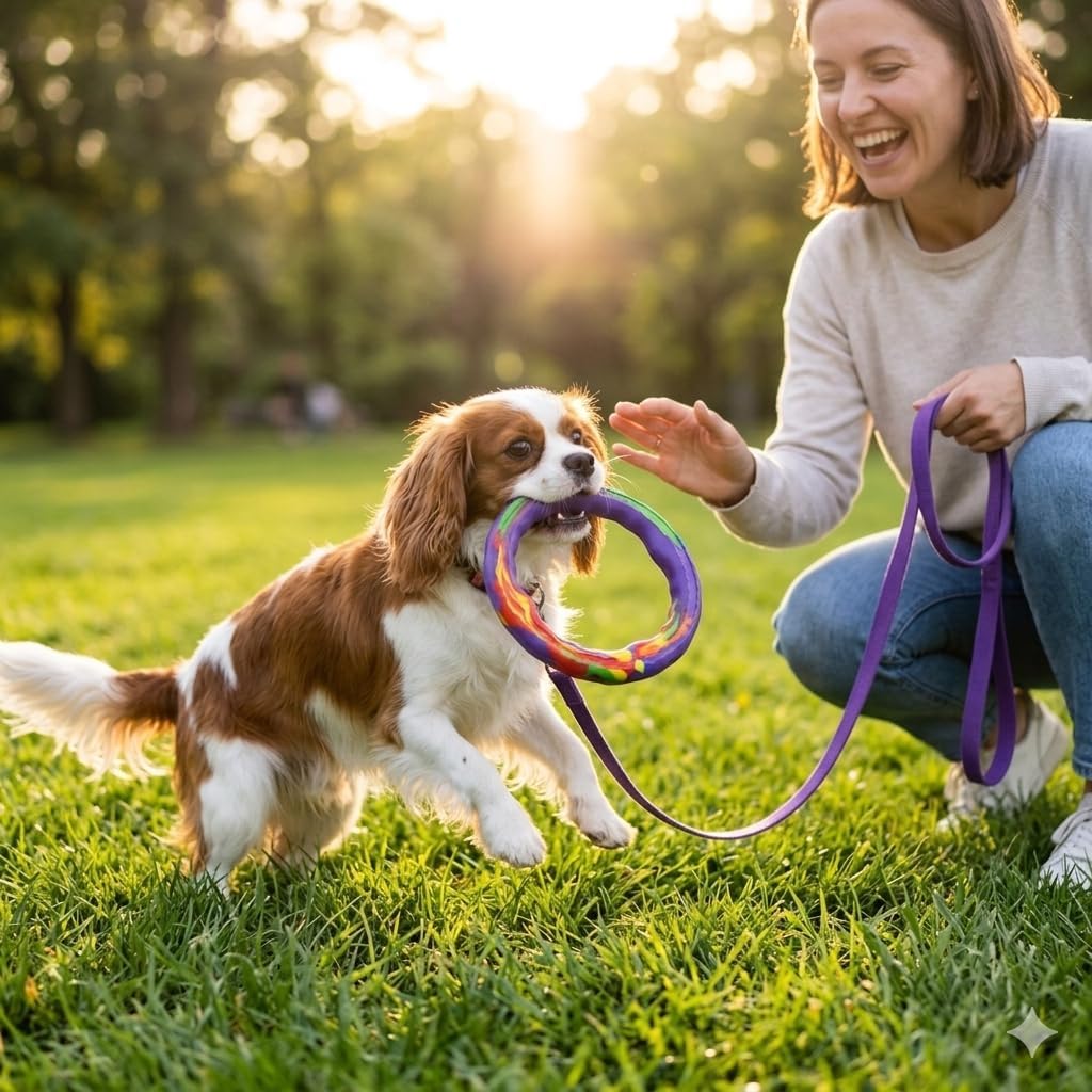 Premium EVA Foam Dog Ring Toy - Non-Toxic, Soft & Lightweight Flying Disc for Indoor & Outdoor Play, Gentle on Teeth & Gums, High-Visibility Floating Water Toy for Dog Training & Exercise (Purple)