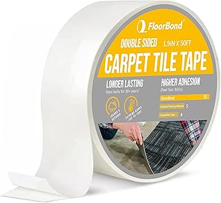 Carpet Tile Tape 1.9”X50FT – Strong Carpet Tile Tape for Wood & Concrete Subfloors – Heavy Duty, 30+ Year Tack Hold - Permanent Adhesive for Indoor/Outdoor Use