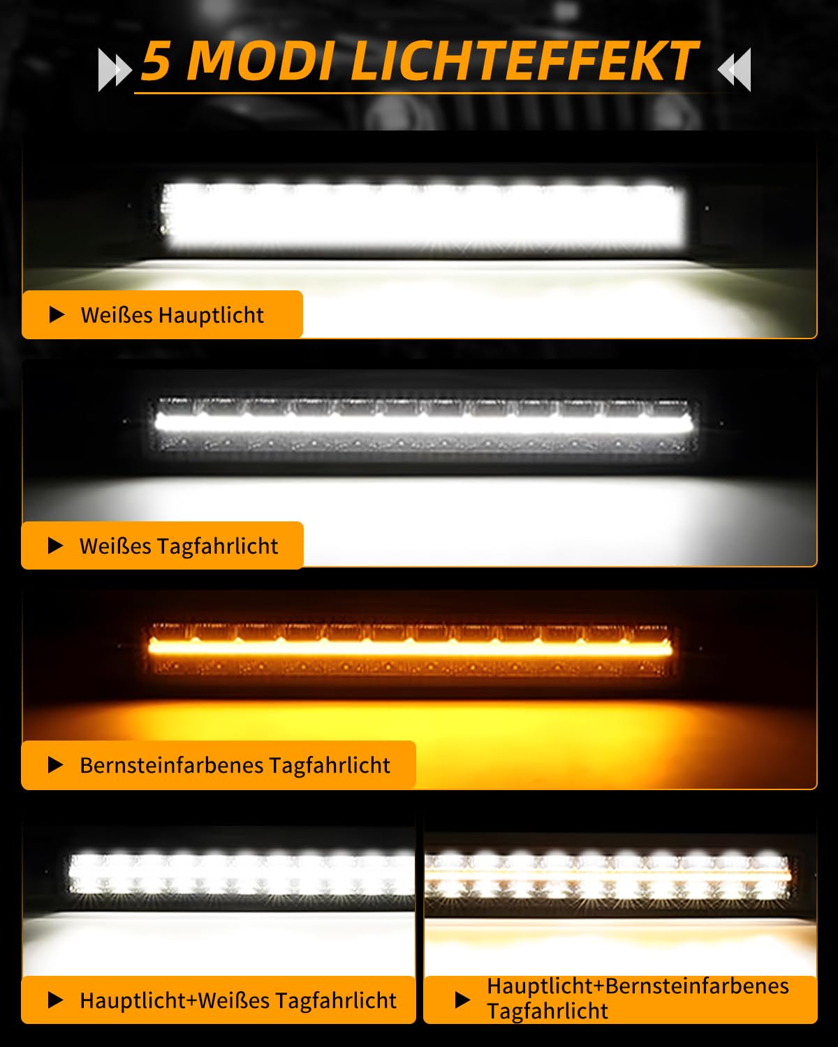 CO LIGHT 40'' (42 Zoll 106cm) LED Driving Lightbar mit E Prüfzeichen, [220W 44000LM 12V 24V IP68], Doppelte Ausführung LED Bar für Off-Road, LKWs, Schiffe, Pickup