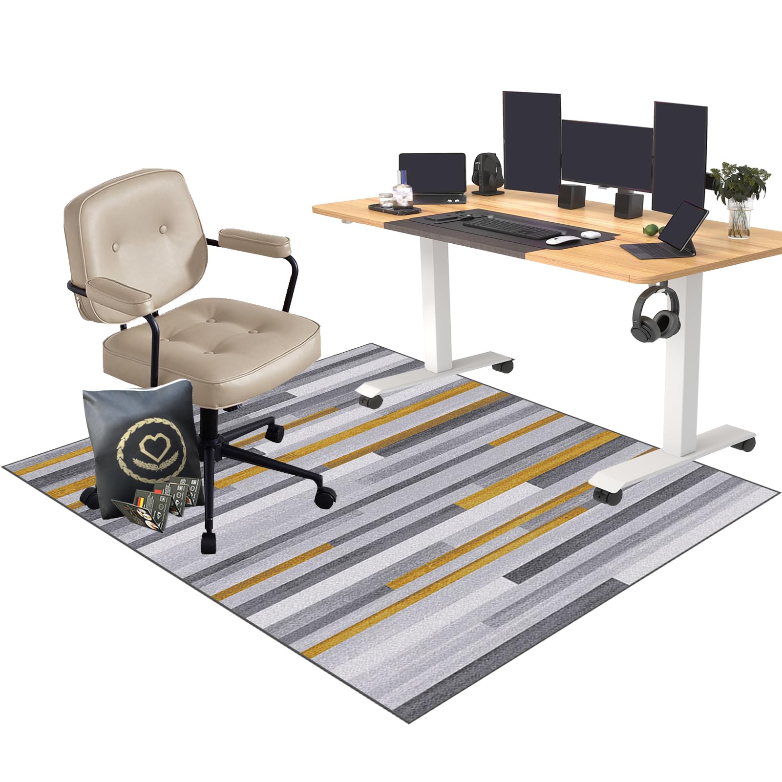 CCTSA 120 x 140 cm Heavy Duty Office Chair Mat for Hard Floors | Floor Protector for Rolling Chair | Desk Protector Mat | Floor Protection Mat | Gaming Chair Mat for Carpet Floors — image 1
