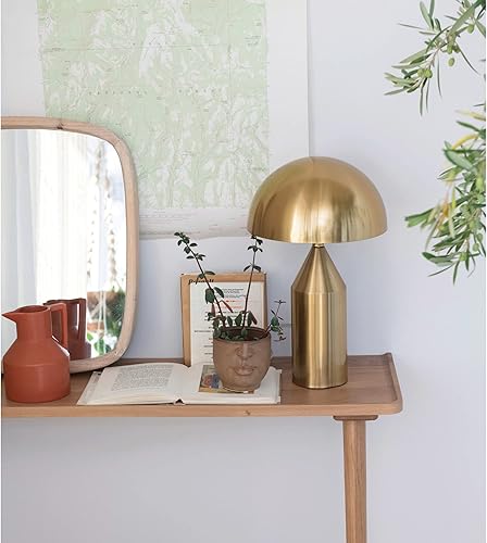 Miniatura 2 de Bloomingville Lámpara de mesa galvanizada de metal con interruptor en línea, latón, 10 pulgadas de largo x 10 pulgadas de ancho x 14 pulgadas de alto