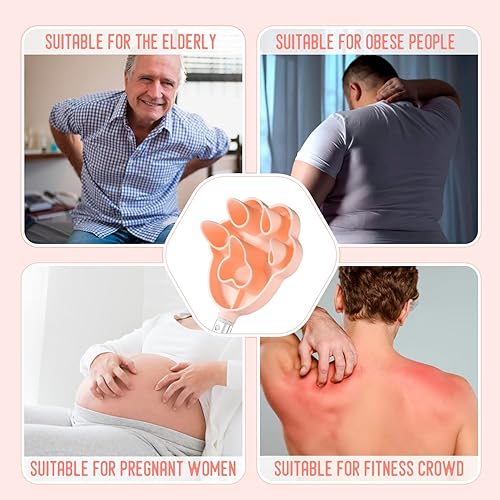 Miniatura 4 de Rascador de espalda extensible portátil para hombres y mujeres, de 9 a 27 pulgadas de largo, mango telescópico, linda cabeza de garra de gato,