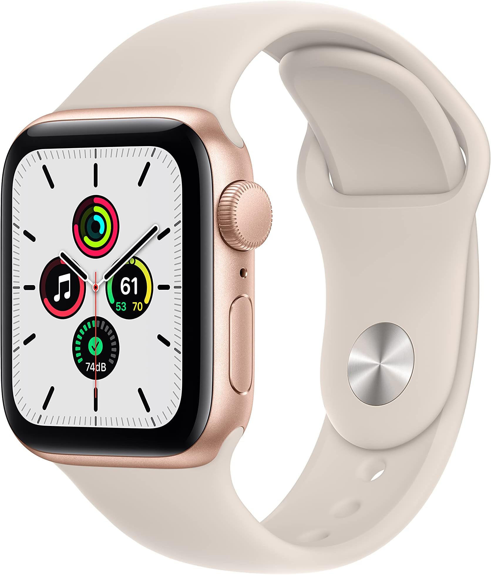Watch SE (Gen 1) [GPS 40mm] Smart Watch w/Gold Aluminium Case with Starlight Sport Band. Fitness & Activity Tracker, Heart Rate Monitor, Retina Display, Water Resistant