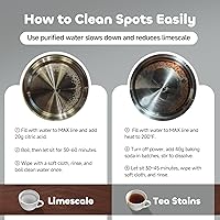 Vista 6 de Electric Tea Kettle with Infuser Temperature Control and Automatic Shut Off 24 H Keep Warm for Coffee Water Heater and Tea Pot Glass Black 1.5L