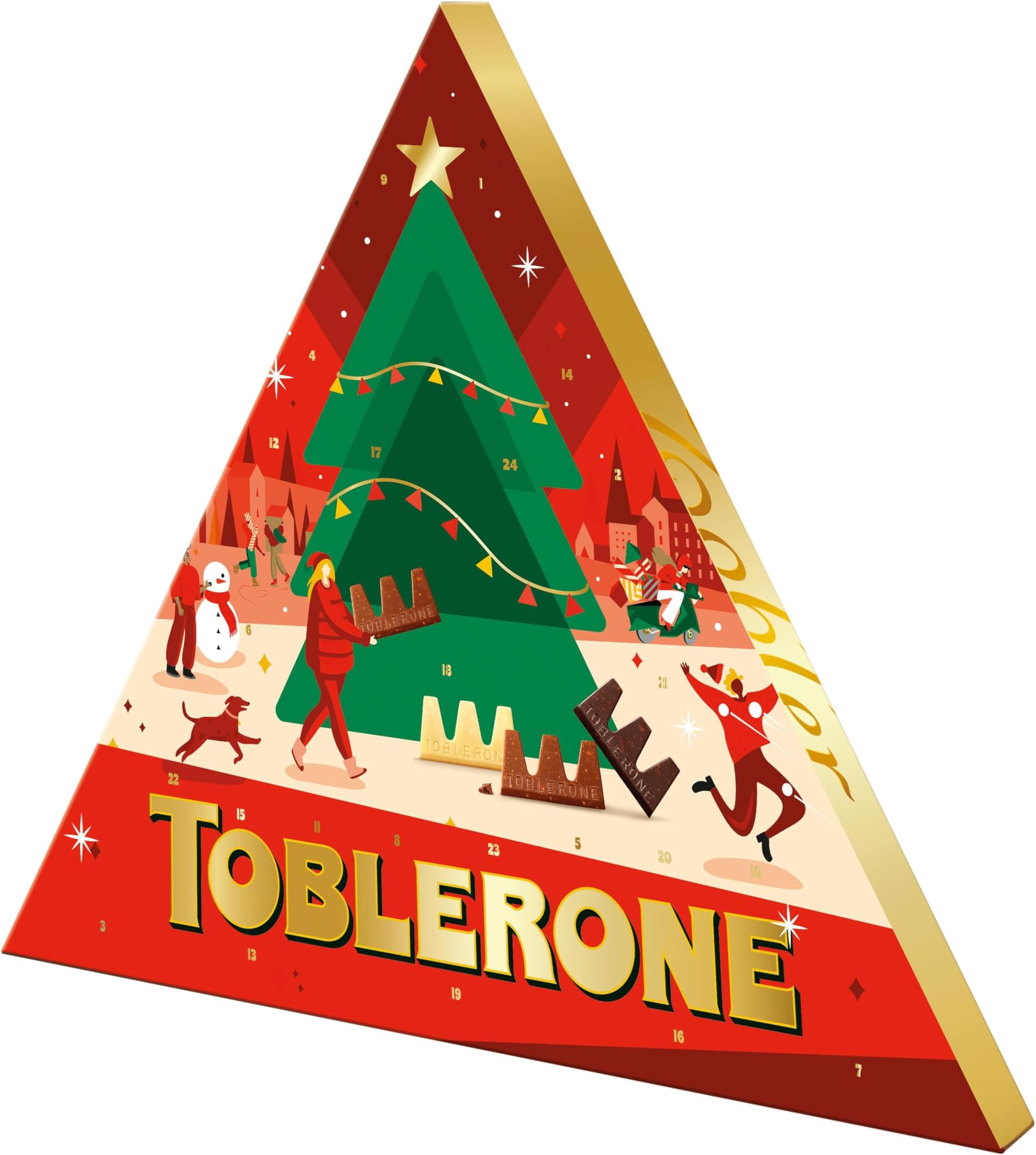 Toblerone Christmas Advent Calendar, Festive Swiss Chocolate With Honey & Almond Nougat, 200 g (Pack of 1)