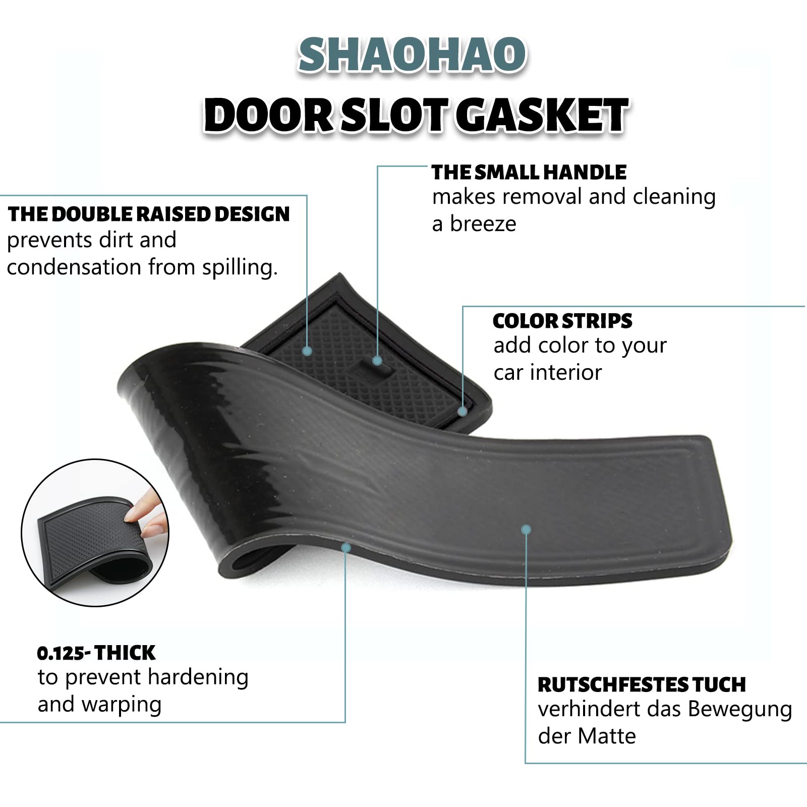SHAOHAO Tappetini Compatibile con Suzuki Ignis 2016-2024 MF Anti-polvere antiscivolo Supporto tazza interno Tappetini Antiscivolo AntiGraffio in Gomma per Interni Accessori tappetino Suzuki Ignis nero