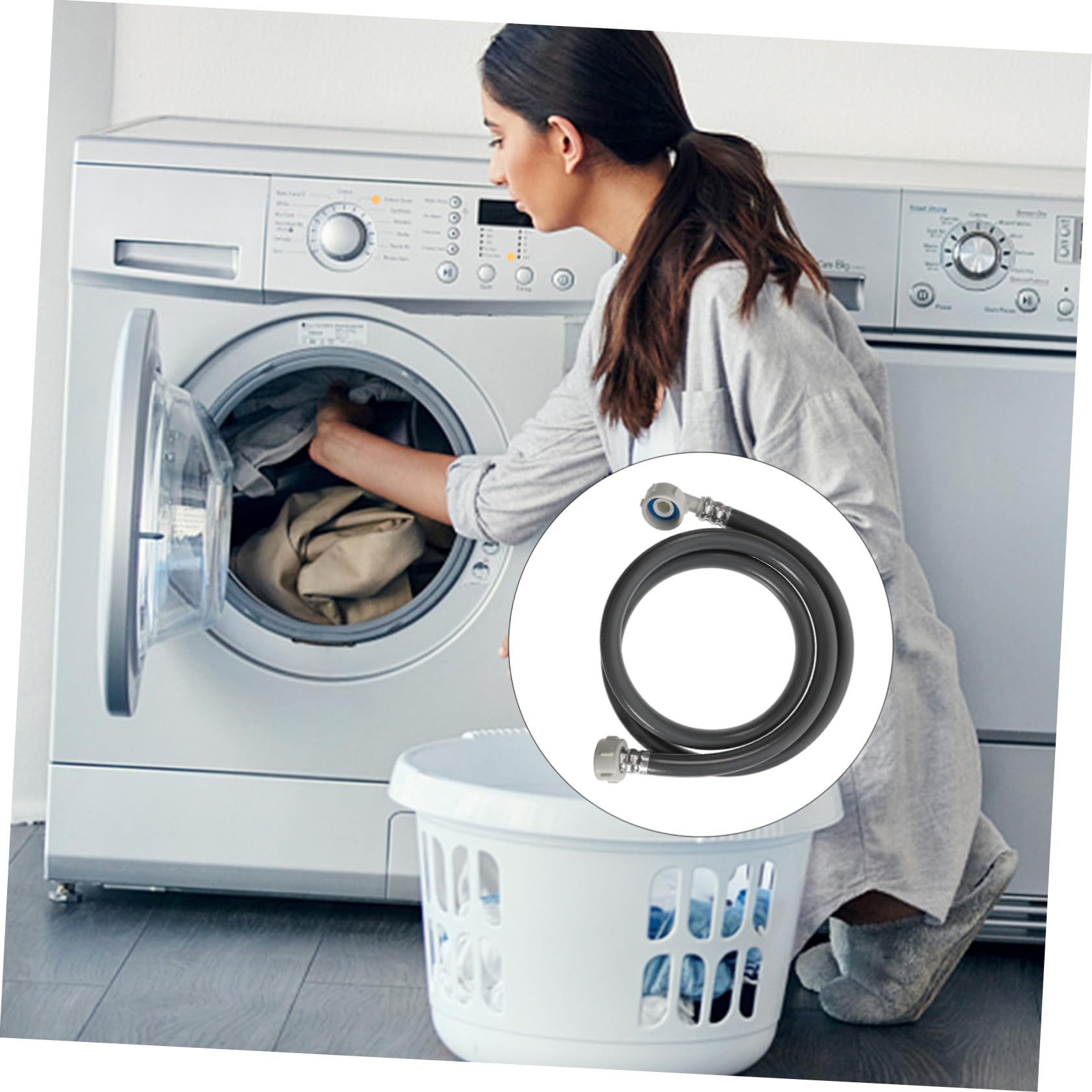 2 pièces Tuyau PVC Lavage Rallonge Alimentation Robuste pour Machine à Laver Anti-fuite Facile à Installer