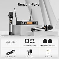 TONOR TW-820 Vezeték Nélküli Mikrofon Szett - 2 Kézi Mikrofon, 60m Hatótáv, Karaoke, Konferencia, Rendezvény Hangosításhoz, Fém Ház 9