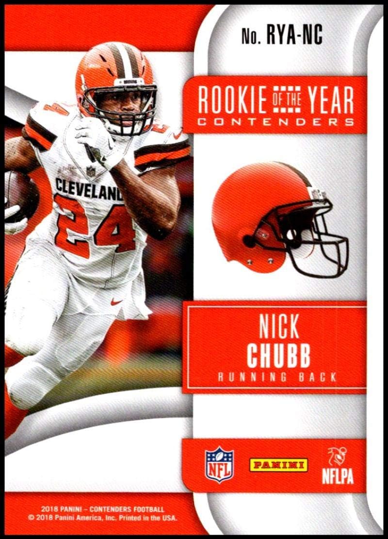 2018 Contenders Rookie of the Year Contenders Football #RYA-NC Nick Chubb Cleveland Browns Official NFL RC Rookie Card made by Panini