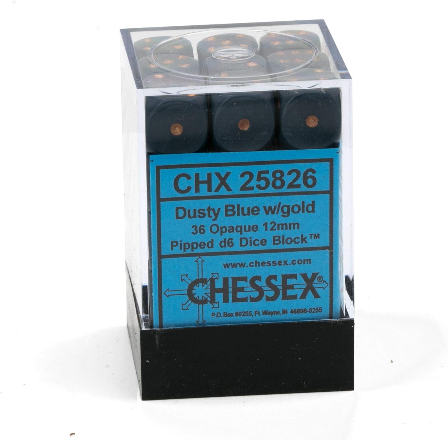 DND Dice Set-Chessex D&D Dice-12mm Opaque Dusty Blue and Copper Plastic Polyhedral Dice Set-Dungeons and Dragons Dice Includes 36 Dice – D6, Various (CHX25826)