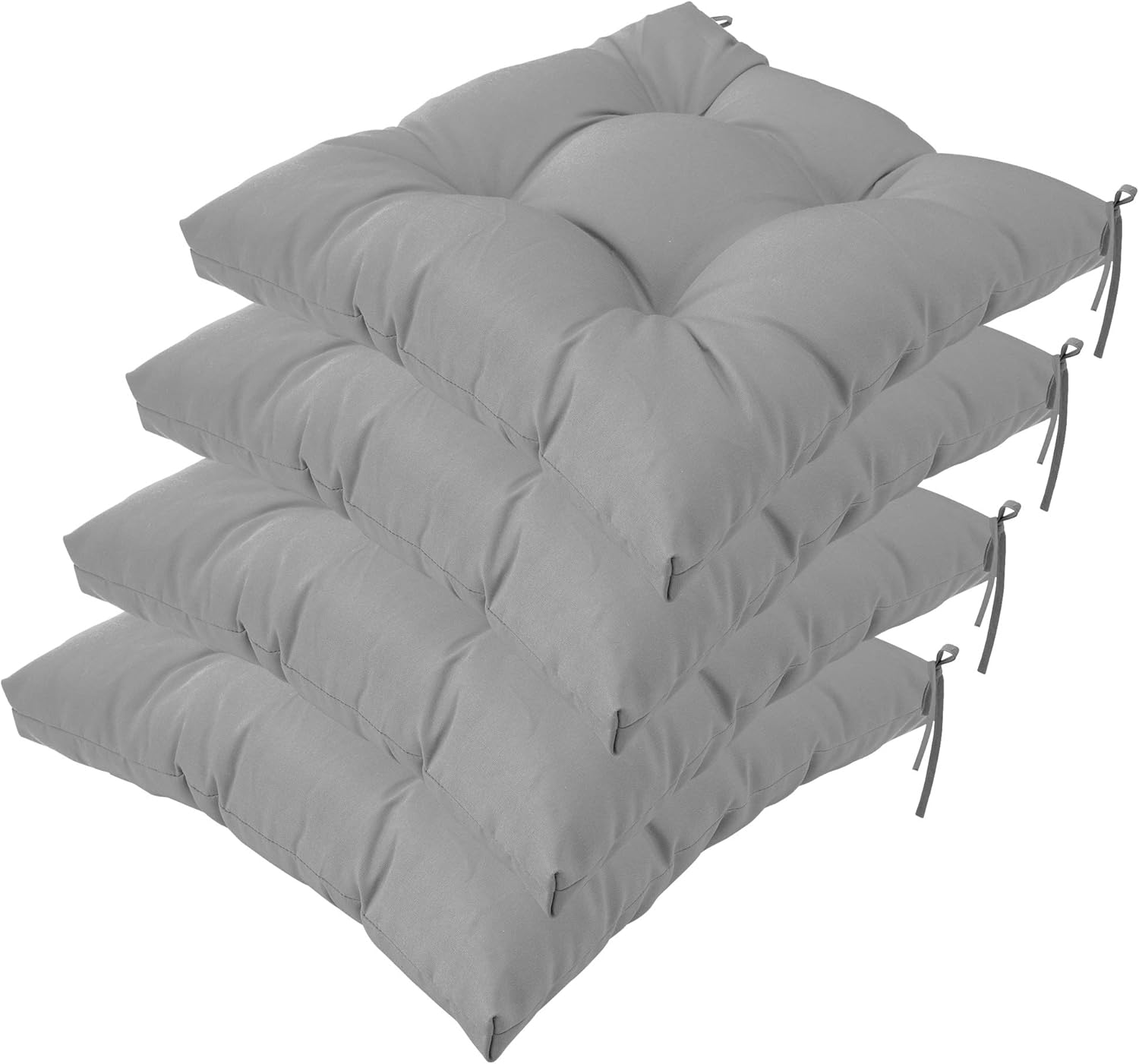 QILLOWAY Indoor/Outdoor Square Seat Patio Cushion - 19-Inches,Pack of 4 (Grey)