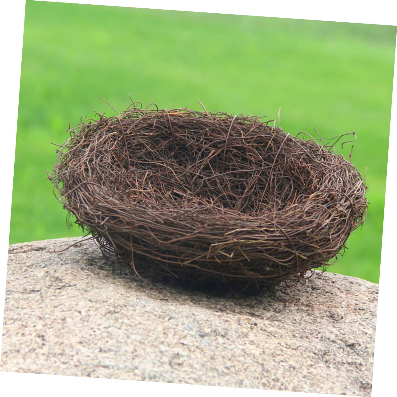 Happyyami 4kawałki Sztuk Sztucznego Gniazda Ptasiego z Plecionki Rattanowej Dekoracyjny Element Do Fotografii Realistyczna Ozdoba Do Ogrodu i Wystroju Wnętrz