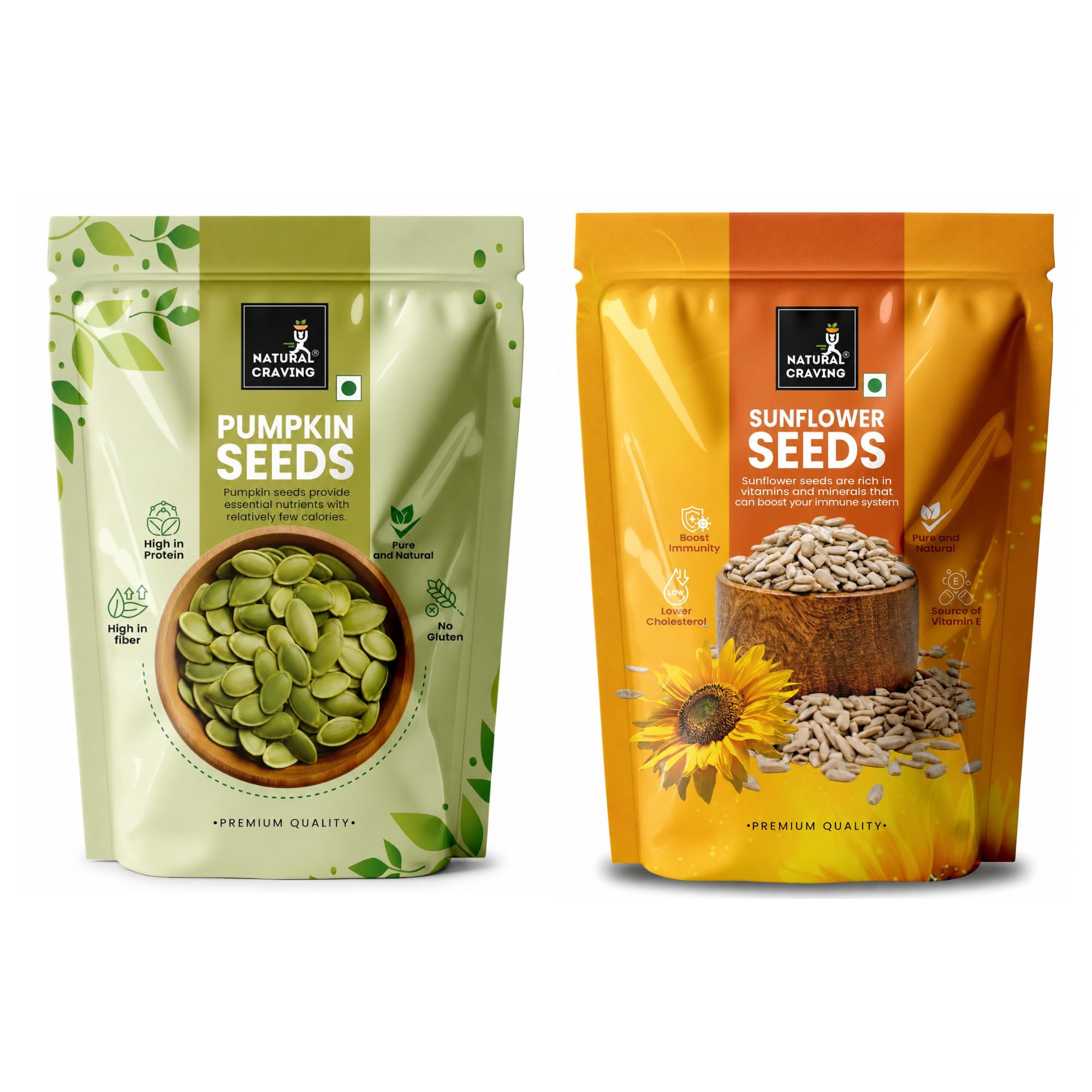 Natural Craving Super Seeds Combo Pack 400g | Sunflower, Pumpkin, Chia & Watermelon Seeds(Small Size) | Nutrient Rich | Perfect for Snacking, Smoothies & Salads(100g Each) — Amazon image 8
