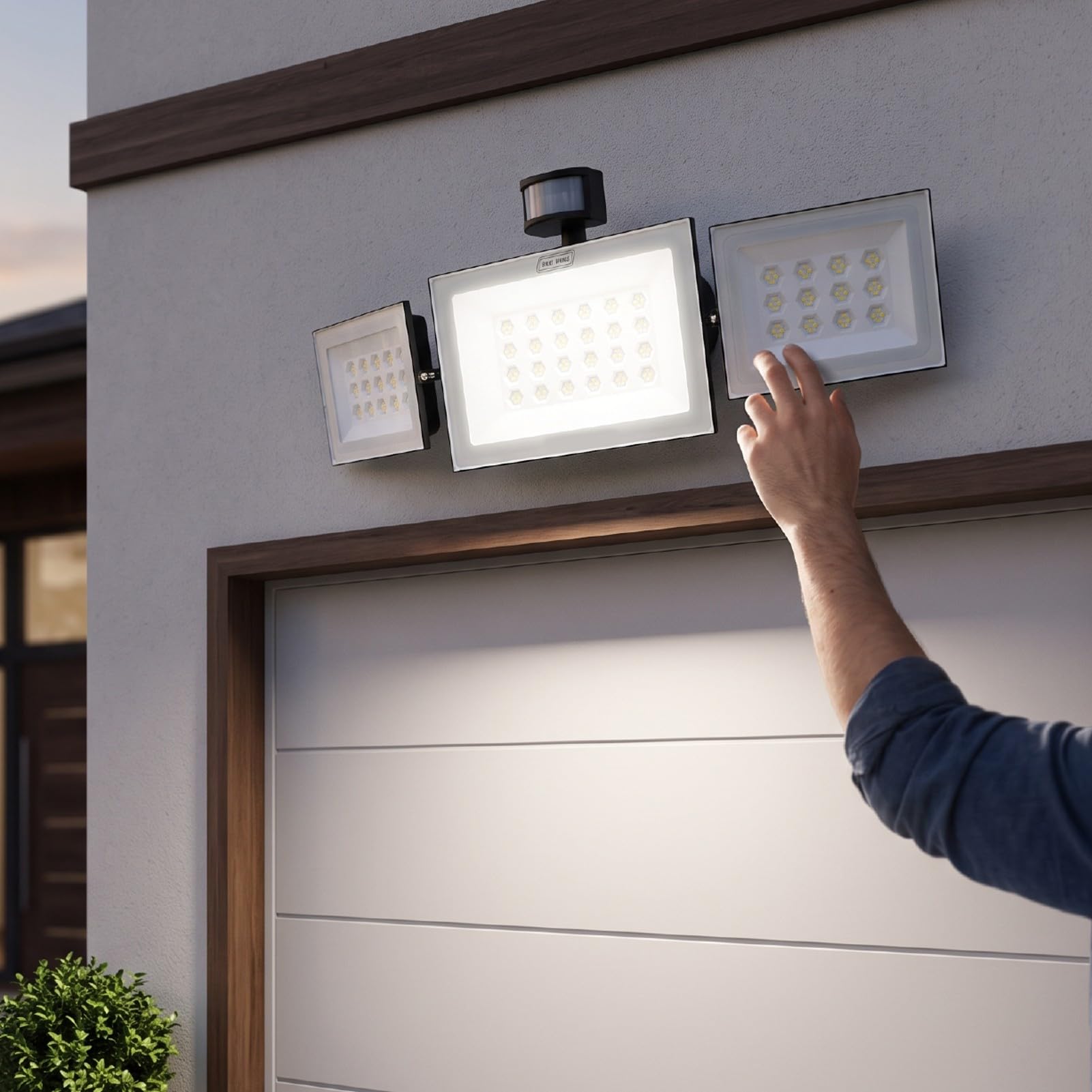 AMONIDA Reflektory LED na Zewnątrz 200 W 18000 Lm Czujnik Ruchu Ip66 na