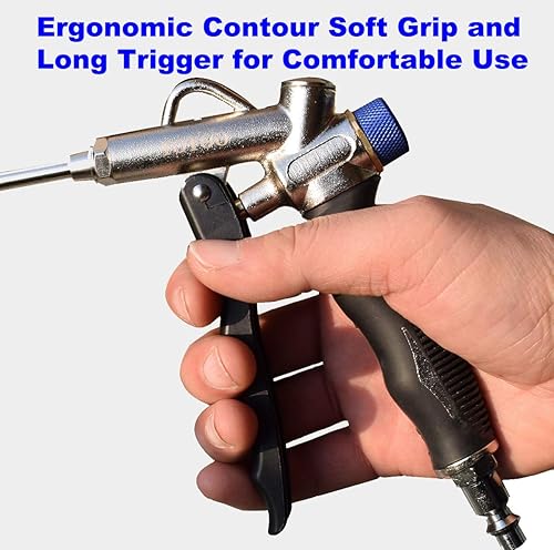 Miniatura 4 de YOTOO Kit de pistola de soplado de aire de 2 vías con flujo de aire ajustable, boquilla extendida, boquilla de alto flujo y enchufe rápido hembra