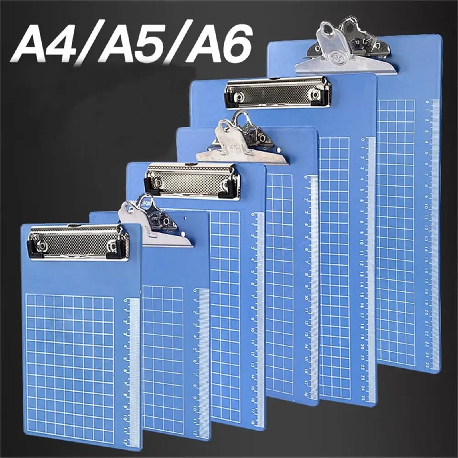 Lot de 6 planchettes à pince en plastique A6 avec clip en métal - Fichier polyvalent pour le bureau, l'école et la gestion des factures