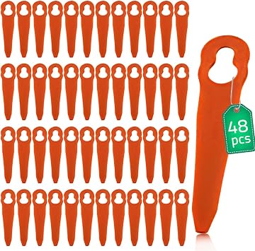 Chuancheng 48pcs Plastic String Trimmer Head Blades Replacement for Stihl PolyCut 2-2 4008 007 1000 Lawnmower Weed Eater Blades Grass Cutter Tools
