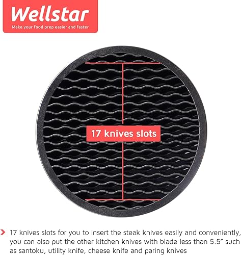 Miniatura 5 de WELLSTAR - Soporte universal para cuchillos para cocina soporte para cuchillos sin cuchillos ahorro de espacio seguro almacenamiento estable de