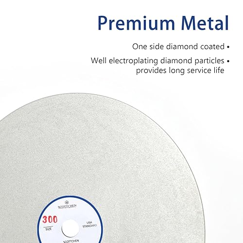 Miniatura 19 de SCOTTCHEN Rueda plana de diamante 8 "x 1/2" disco de lijado de pulido disco de pulido - grano 80