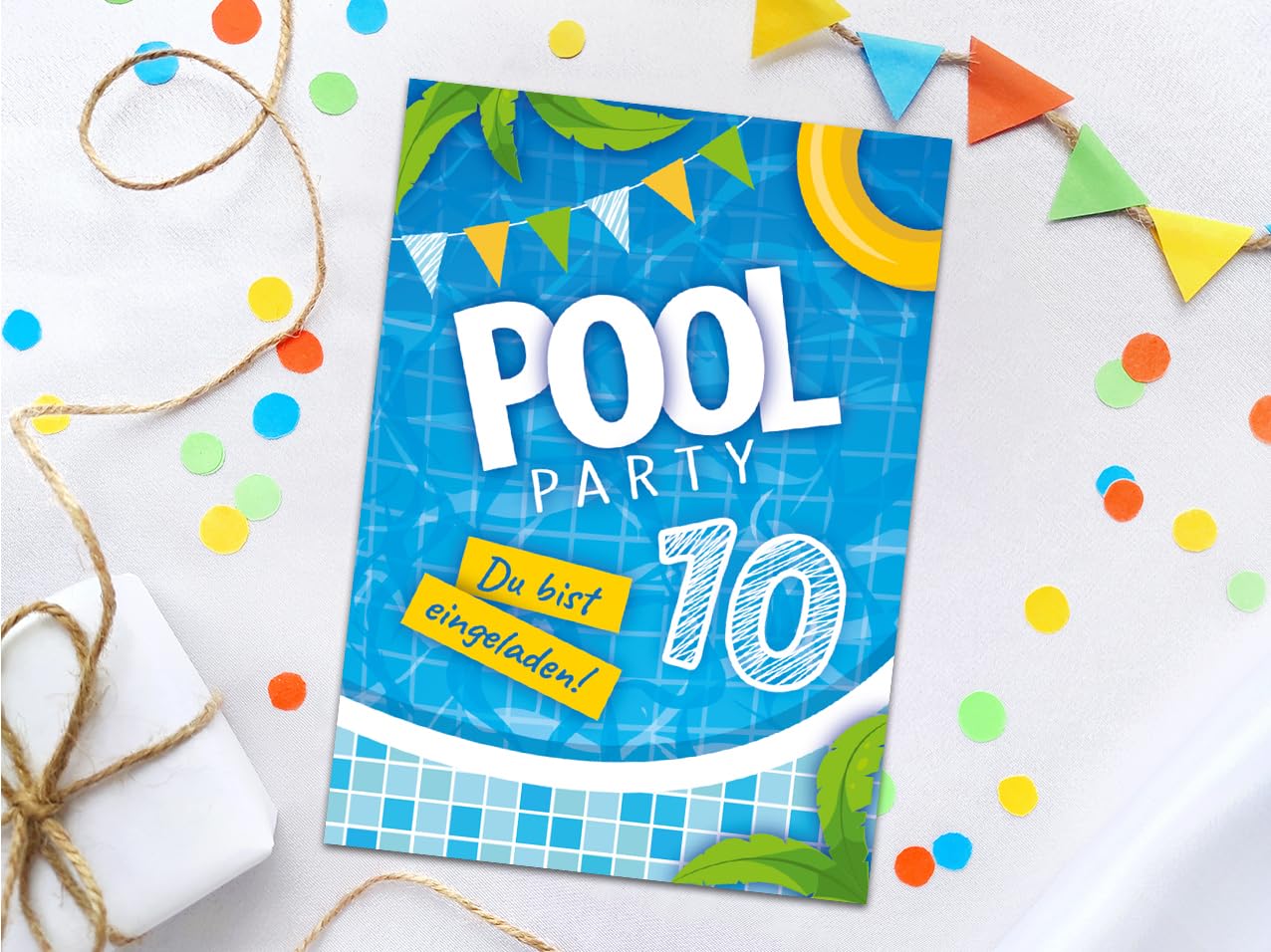 12 Biglietti D'invito Per Festa Di Compleanno In Piscina Per Bambini E Ragazzi - Formato DIN A6, Stampati In Germania, Con Campo Da Compilare - 3