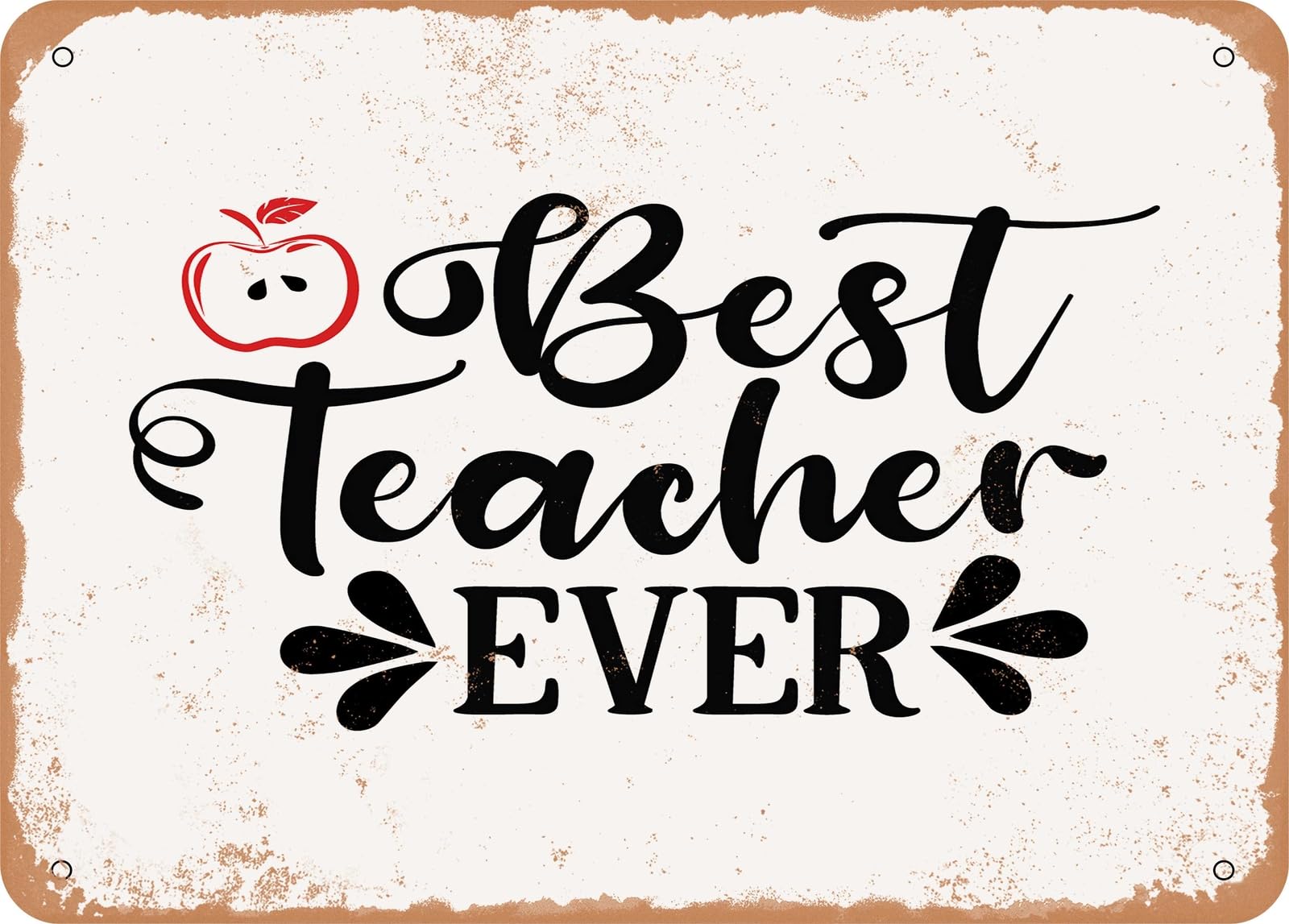 Miaomansenstore Metal Sign - Best Teacher Ever - 4 - Vintage Look Sign Home Decor