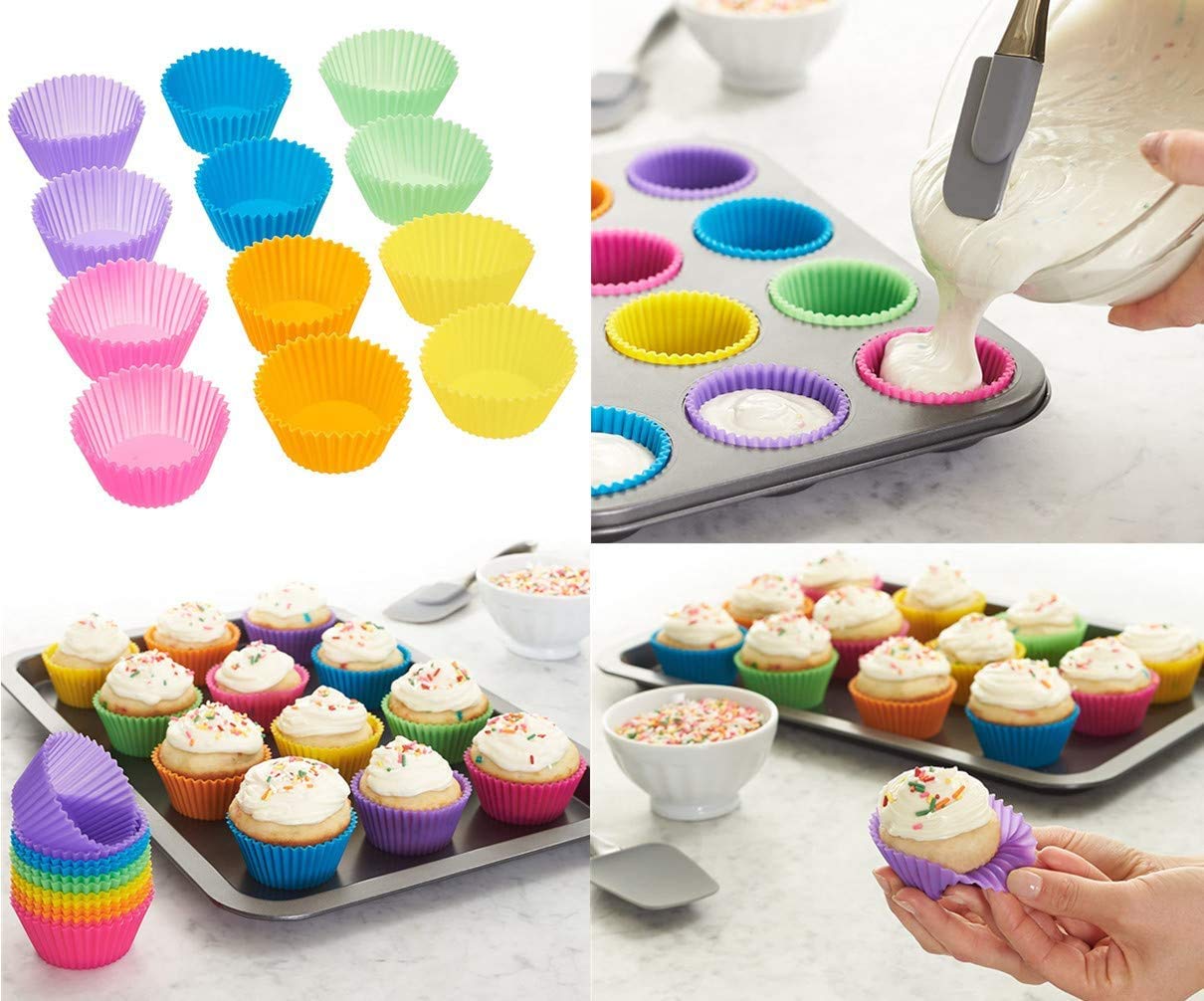 Stampo In Silicone Per Muffin Da 12 Tazze – Teglia Antiaderente Per Cupcake, Torte, Uova – Resistente Al Calore 230°C