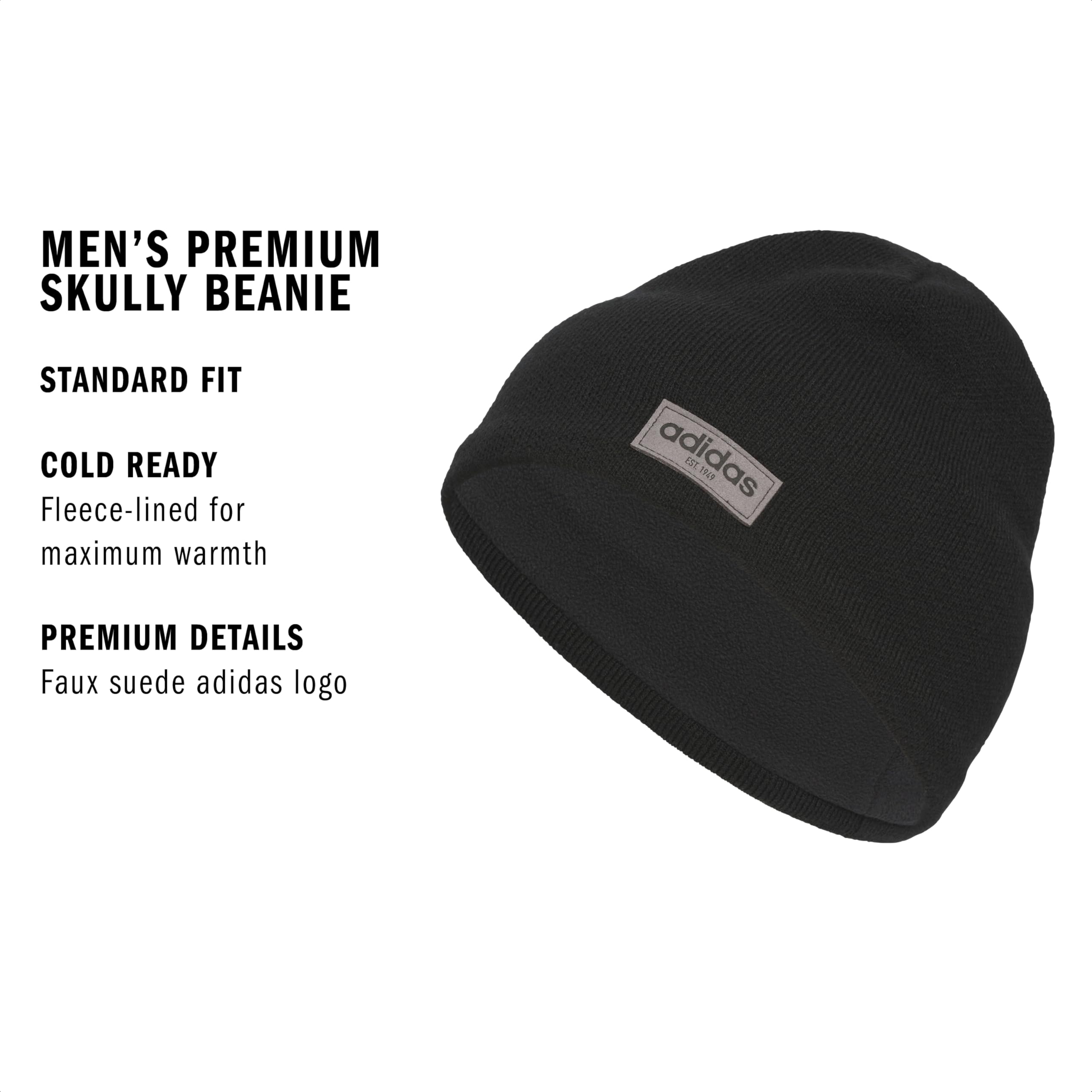 adidas Czapka zimowa Mężczyźni Premium Skully Beanie, Fleece Lined Standard Fit Winter Skull Cap/Hat