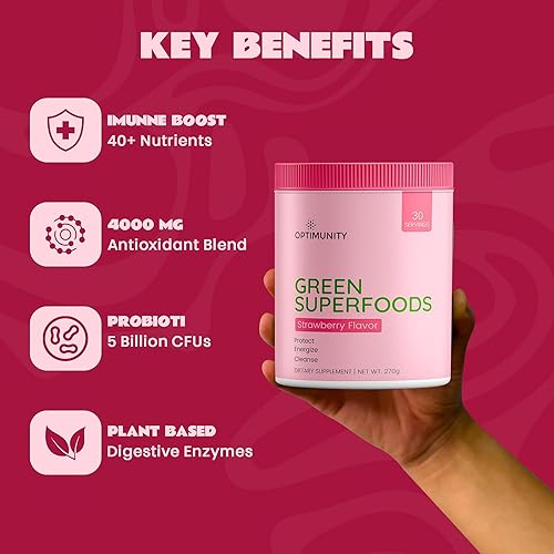 Miniatura 6 de Green Superfoods Polvo - Sin sabor - Mezcla de verduras orgánicas con espirulina, probióticos y enzimas digestivas - Desintoxicación, apoyo para la