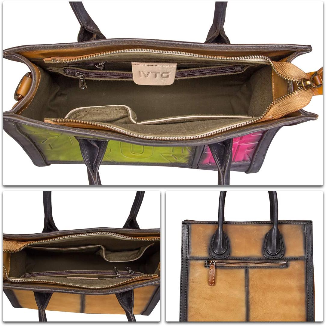 Genuine Leather Purses and Handbags for Women Vintage Real Leather Tote Bag Shoulder Bag Top Handle Satchel Purse - Image 7