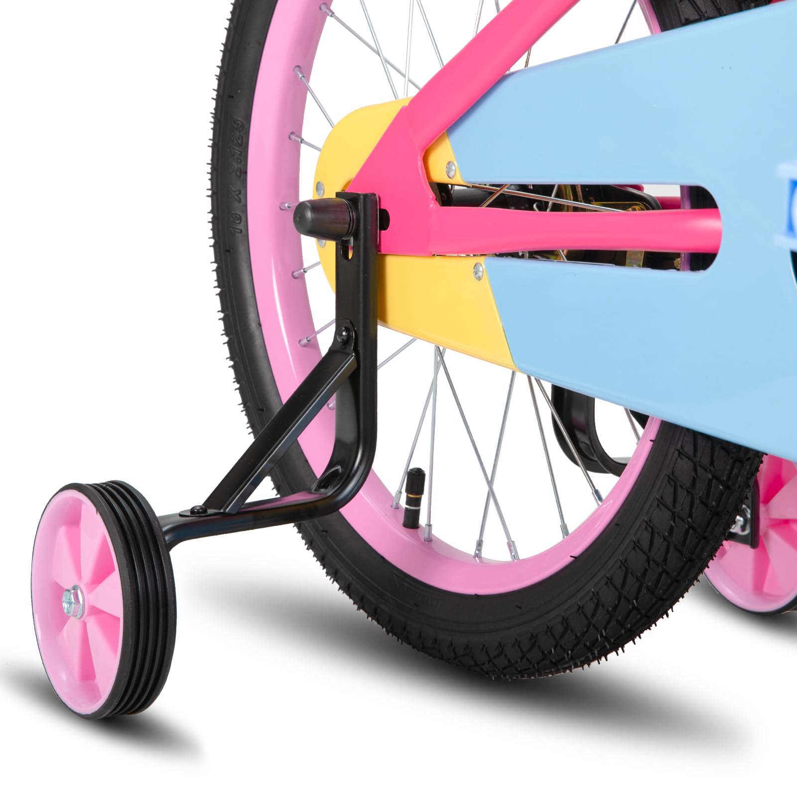 STITCH Macaron 12/14/16/18 Pouces Vélo d'enfant pour Filles & garçons de 2-9 Ans, vélo de Fille avec Panier & Roues stabilisatrices