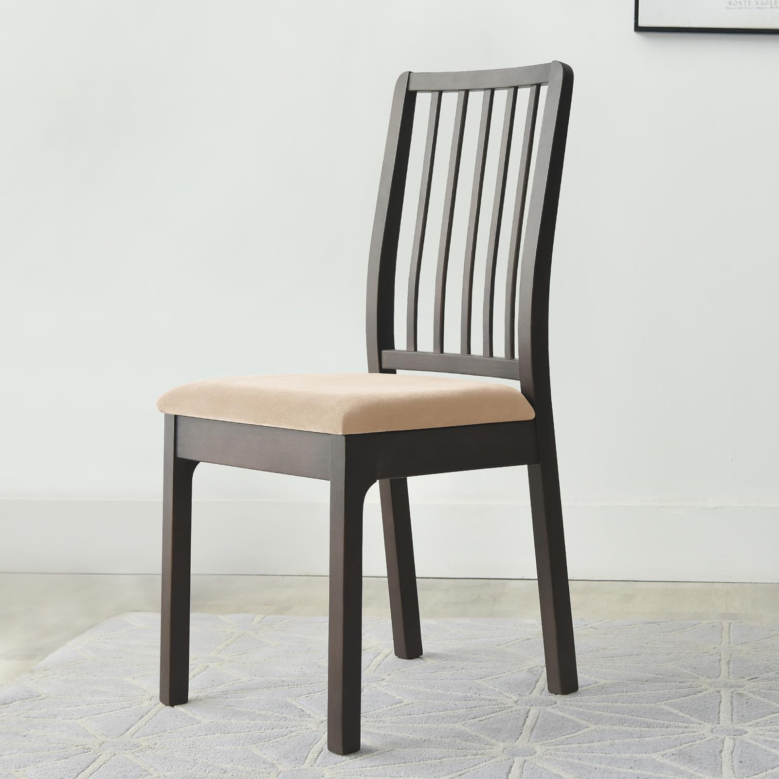 Funda de Asiento para Sillas Comedor, Fundas para Sillas Elásticas Funda para Asiento Silla Extraíble, Terciopelo Funda Asiento Silla (Caqui,6)