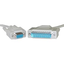 CableWholesale 6 feet Serial Cable, DB9 Female to DB25 Male, 28 AWG, 9 Conductor, Beige, RS-232 for Printer, Modems, Networks, UL Rated, DB9 Female to DB25 Male Serial RS232 Modem Cable