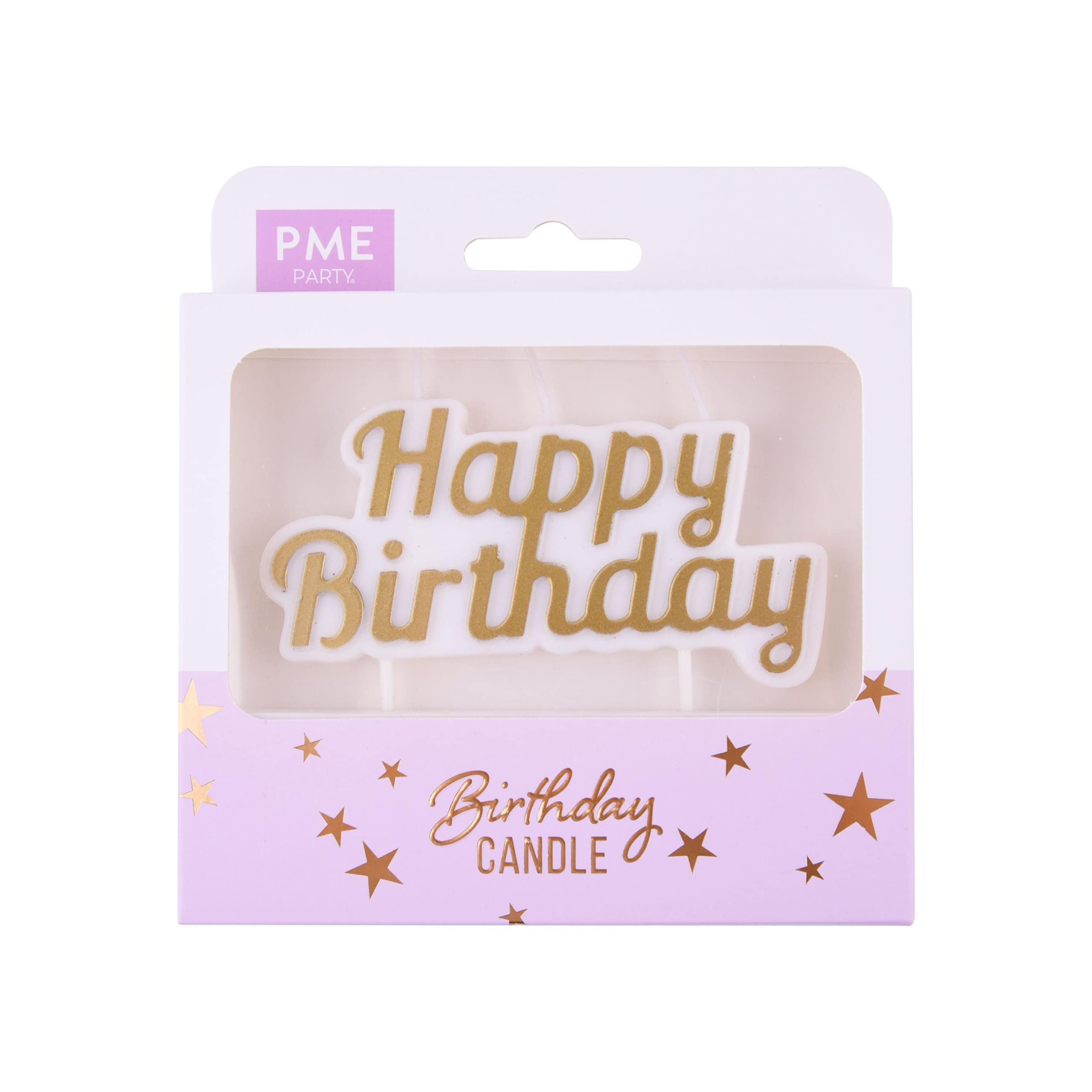 PME Cake Happy Birthday Candle Cake Topper | Gold (10 x 5 cm)