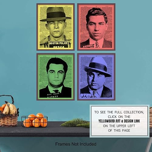 Miniatura 7 de Mafia Gangster Mob Pop Art Mugshot Wall Art Print Set - Funny 8x10 Room, Home Decor - Gift for John Gotti, Whitey Bulger, Al Capone, Lucky Luciano