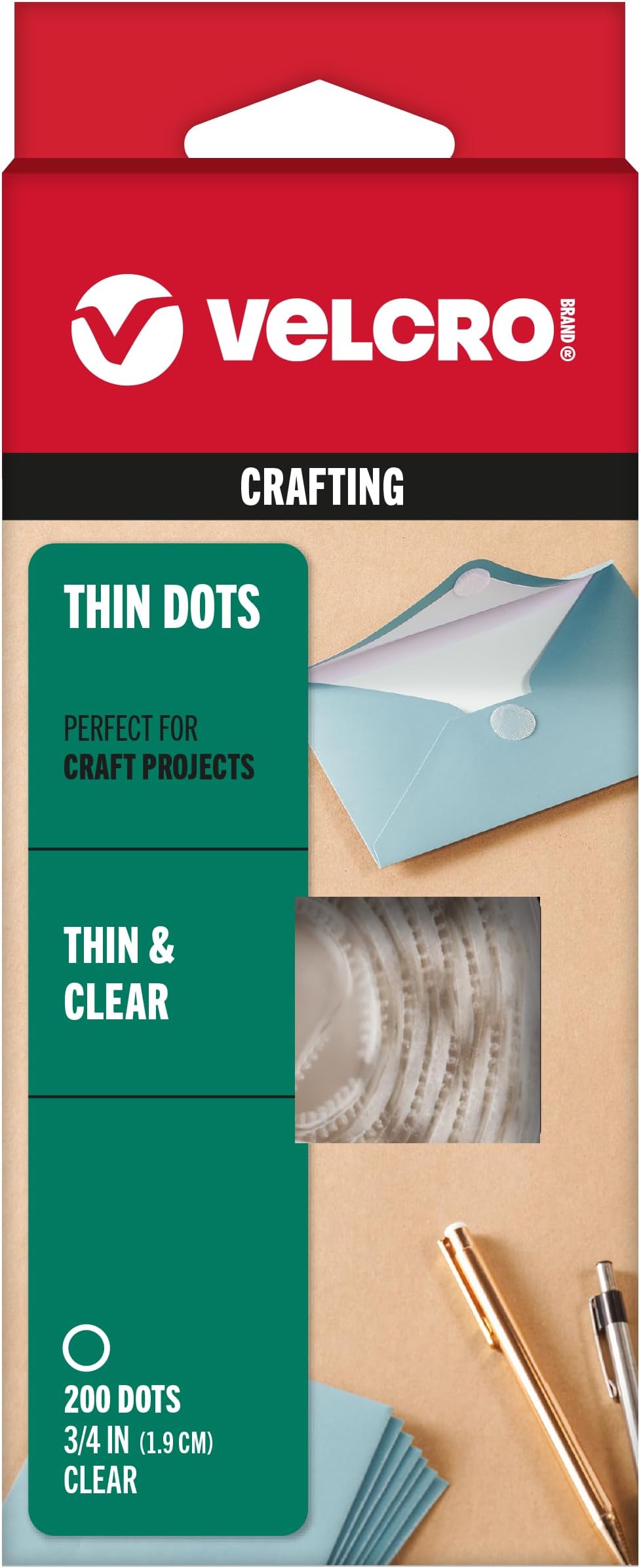 Thin Clear Dots with Adhesive | 200Pk | 3/4" Circles | For Crafting School Projects, Home and Office Organization | Low Profile Design