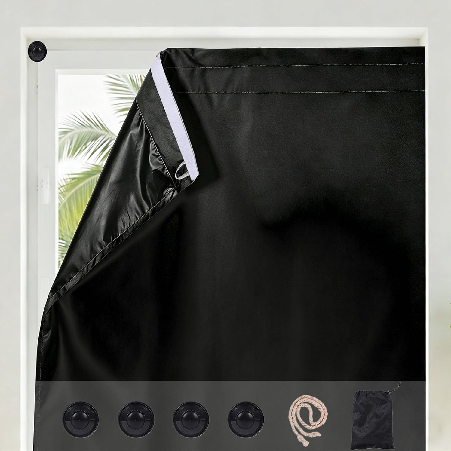 Suction Cup Portable Travel Blackout Curtains, 3-in-1 Installation
