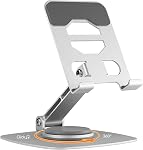 Ceecysaa 360 Support de téléphone cellulaire rotatif, support de téléphone portable réglable pour bureau, noir