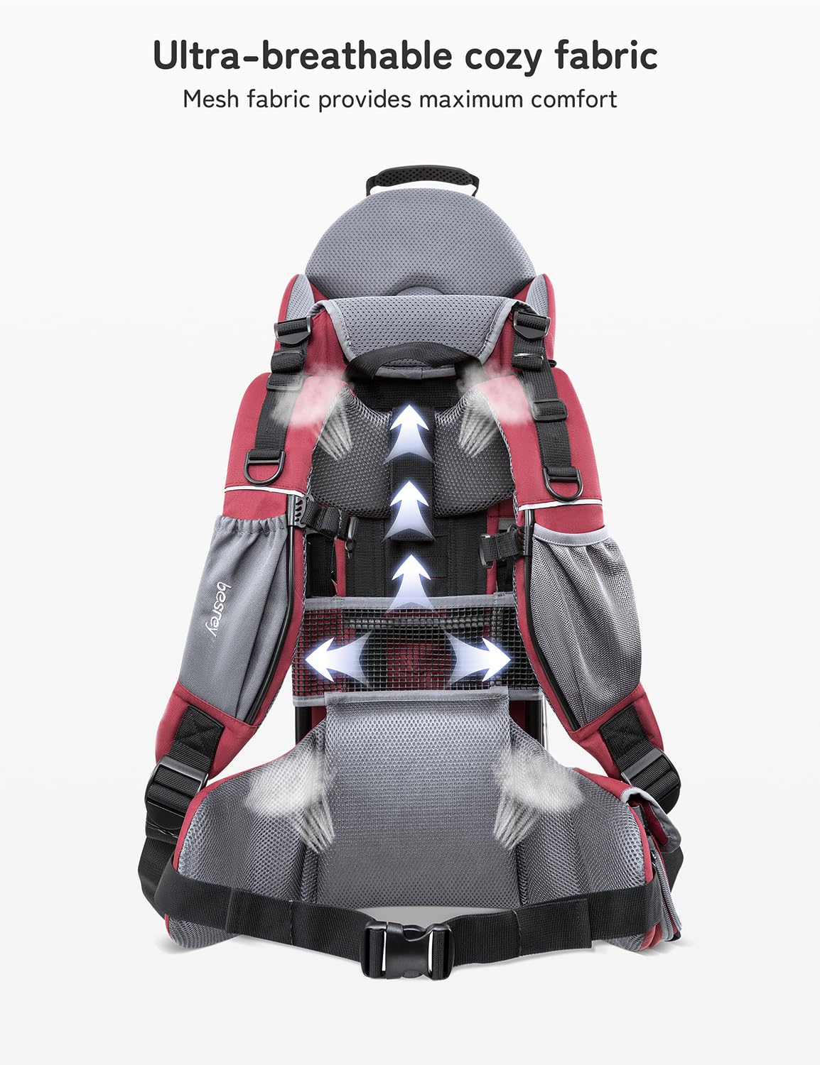 besrey Baby Backpack Carrier for Hiking Toddler Backpack Carrier Child Carrier Red