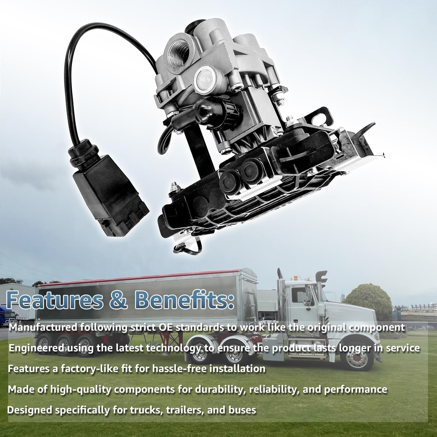 4005001010 Modulator ABS Relay Valve Assembly Compatible with Wabco 4005001010X Electronic Control Unit Assembly WAB4005001010