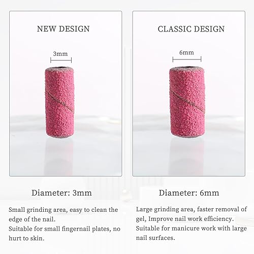 Miniatura 2 de BQAN Bandas de lijado para taladros de uñas, 100 bandas pequeñas, 240 bandas de lijado de lima de uñas de grano fino con brocas de mandril de 0.122