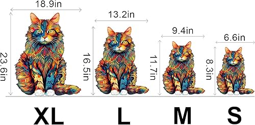 Miniatura 2 de KAAYEE Rompecabezas de madera, rompecabezas de gato Maine Coon, 190 piezas, 11.7 x 9.4 pulgadas, rompecabezas de forma única de animales, regalo