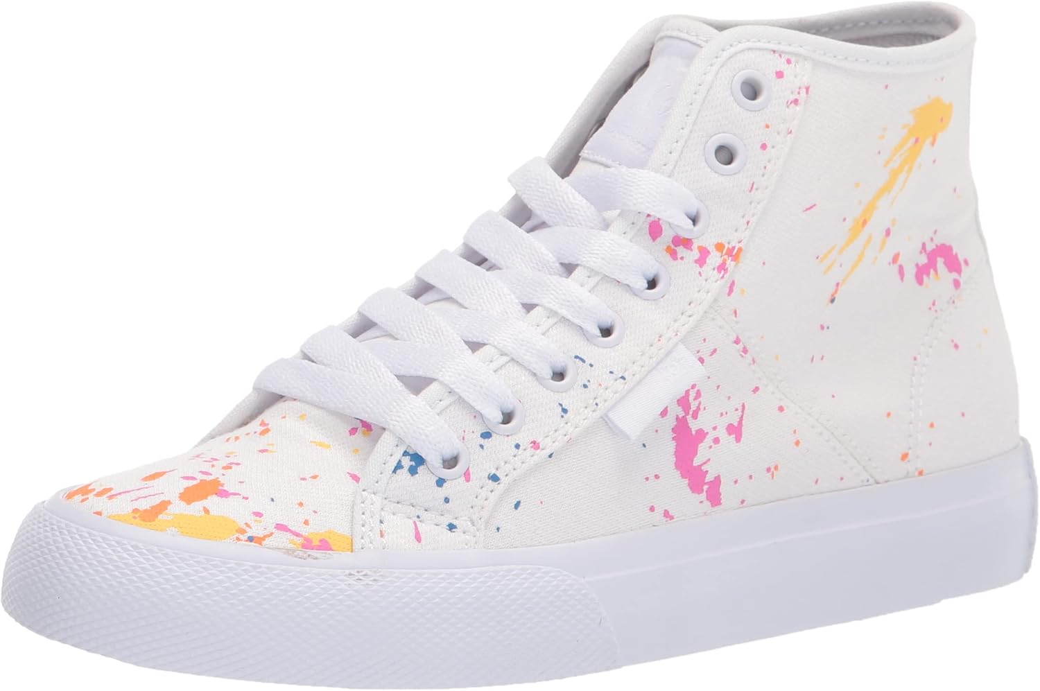 DC Women's Manual HI TXSE Skate Shoe, White/Splatter, 5