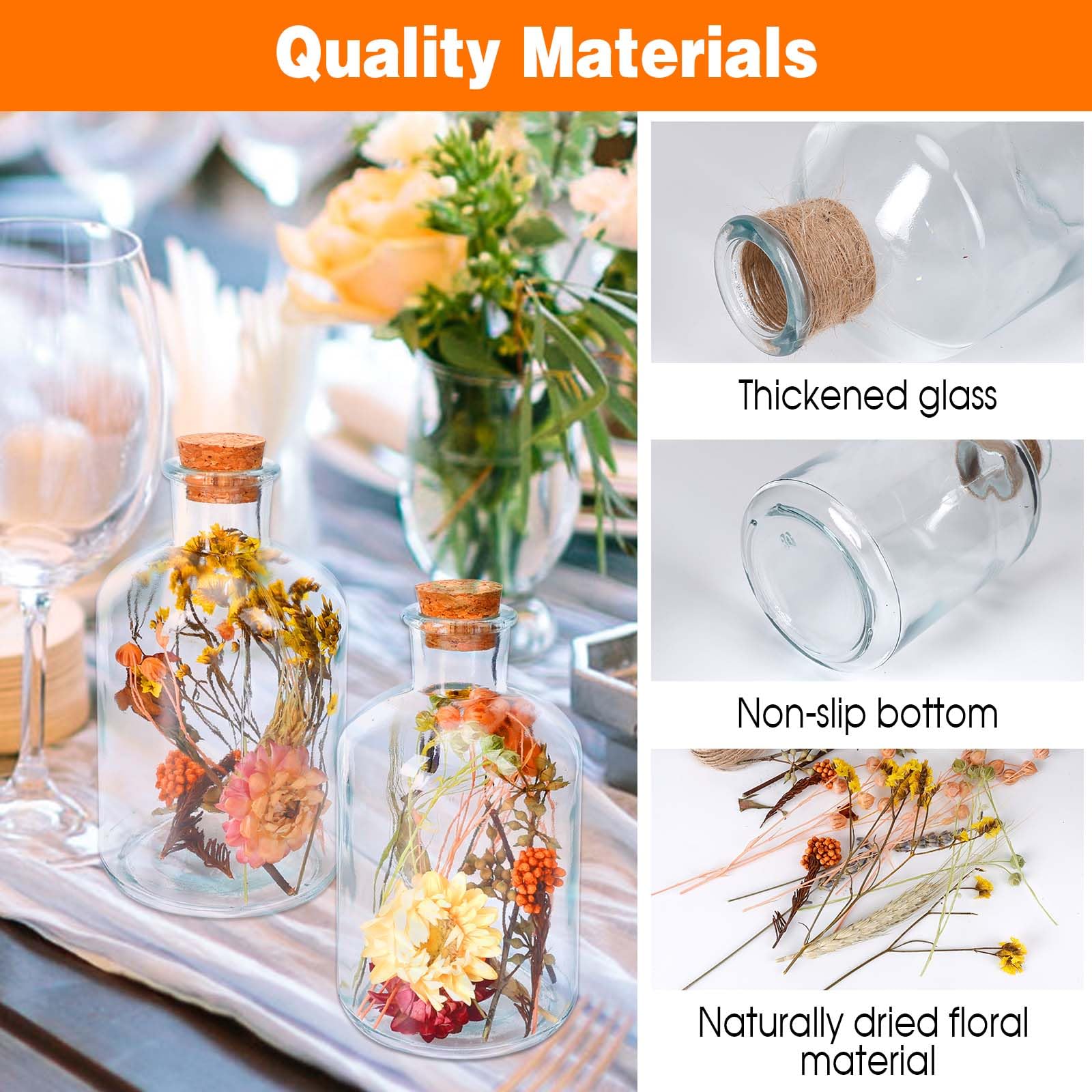 Set 6 Vasi In Vetro Vintage - Mini Vasi Decorativi Per Centrotavola, Matrimoni E Fiori - Foto 6