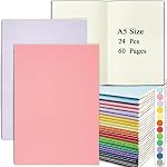 24 Pack A5 Blank Notebooks Bulk, 8.5x5.5" Blank Journals Bulk 60 Pages(30 Sheets) Kraft Small Sketchbook Drawing Notebook for Kids Students Office School Travel Writing (Brown)