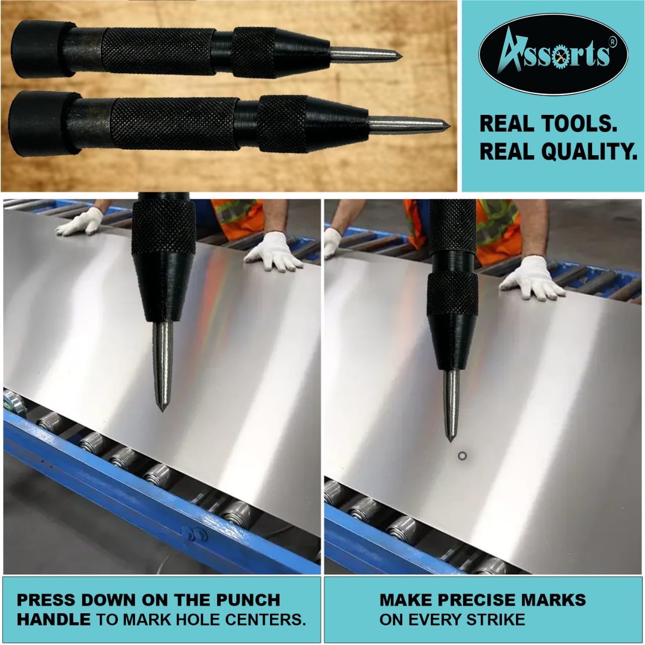 Quality Automatic Center Punch-Adjustable Force (Set of Both)
