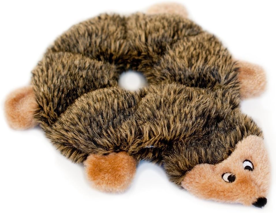 ZippyPaws - Loopy Hedgehog No Stuffing Squeaky Plush Dog Toy - For Small and Medium Dogs
