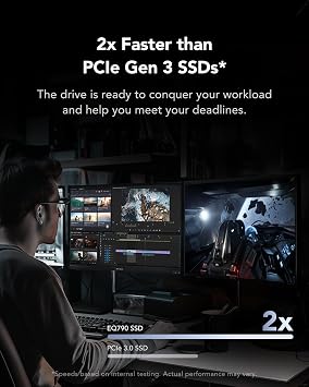 Lexar EQ790 1TB SSD M.2 2280 PCIe Gen4x4 NVMe 1.4 Internal SSD 7000 MB / s Read 5000 MB / s Write for Intensive Workloads PS5 & PC Gaming Powerful Internal Solid State Drive